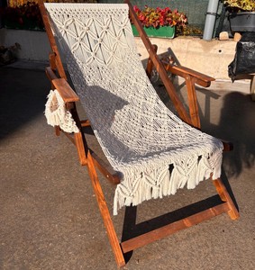 Silla de playa de macramé hecha a mano, último modelo 2025 | Mayorista de sillones de macramé de India - Product Image 2