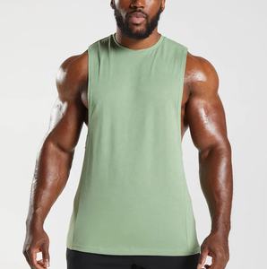 YLS, camisetas sin mangas informales para hombre, superventas, algodón transpirable sólido, cuello redondo, Camiseta básica a rayas para Fitness - Product Image 4