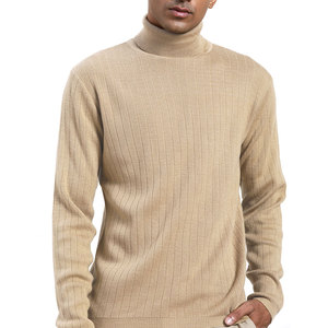 เสื้อสเวตเตอร์ถักคอตตอนของผู้ชายเสื้อสเวตเตอร์แบบสวมหัวแขนยาวคอสูงแบบกำหนดเองทันสมัยสำหรับฤดูหนาว - Product Image 5