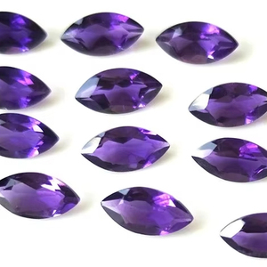 Pierre de cristal naturelle d'améthyste de qualité supérieure, taillée en marquise, faite à la main, haute précision, pour la fabrication de bijoux, 6mm-8mm, 3 carats, cirée/huilée - Product Image 3