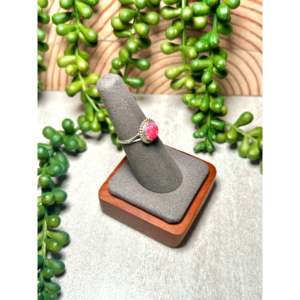 Navajo-<b>Crafted</b> Cultural Collectible Sterling Silver Ring with Pink Opal - Product Image 2