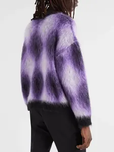 Sudadera de hombre personalizada de alta calidad, Sudadera con capucha de gran tamaño de lana gruesa con hombro caído, suéter en blanco liso transpirable tejido a mano - Product Image 2