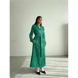 Gabardina de Cuero Acolchada para Mujer en Verde - Product Image 4