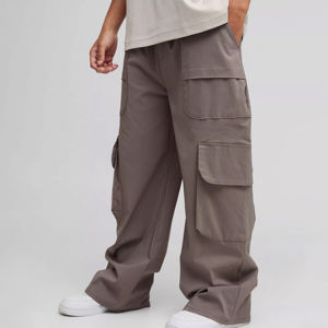 กางเกงวิ่งขายาวของผู้ชายผ้าคอตตอน100% เอวยางยืดขนาดกลาง-ฮิปฮอปแห้งเร็วระบายอากาศออกแบบโลโก้ได้ตามต้องการ - Product Image 4