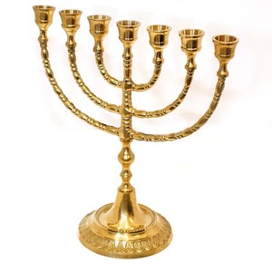 Candelabro Menorá Metálico Antiguo Personalizado para Navidad Judía, Portavelas Alto, Decoración para el Hogar, Hecho a Mano, Ecológico - Product Image 5
