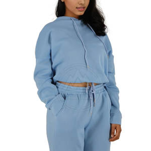 2025 New Style Custom Made <b>Women</b> Crop Top Track Suit Private Label Winter Wear <b>Women</b> Crop Top Track Suits <b>Set</b> - Product Image 1