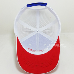 Chapeaux de camionneur de baseball brodés à bord sandwich personnalisé 6 panneaux logo drapeau américain bord imprimé autocollant magique velcro réglable - Product Image 5