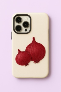 Âm nhạc ghi chú & vương miện thêu trường hợp điện thoại cao cấp vải bìa với thiết kế 3D mềm cảm ứng vải với chi tiết bìa - Product Image 3