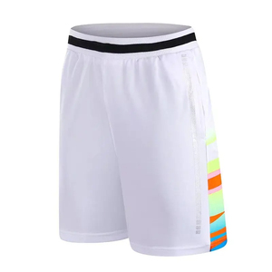 HASH INTERNATIONAL Men's White Quick Dry Sport Shorts With Colorful Side Stripe Elastic Waist Knitted Polyester <b>Running</b> Jogging - Product Image 1