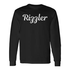 T-Shirt a Maniche Lunghe Rizzler Nera Unisex per Adulti con Collo Rotondo Promozionale - Product Image 1