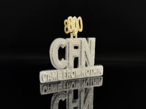 Pendentif personnalisé en alliage plaqué or avec diamant moissanite rond taille brillant, style hip-hop, pour homme - Product Image 5