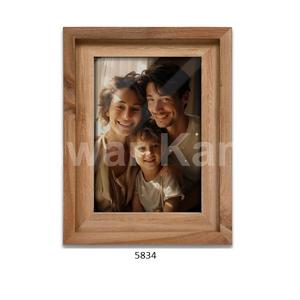 Cadre Photo en bois rustique marron avec couvercle en verre pour la maison salon bureau table ou affichage de décoration murale - Product Image 1