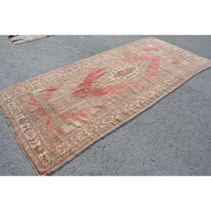 5x11.3 ft Rug, Turkish Vintage Rug, <b>Red</b> <b>Wool</b> Rug - Product Image 3