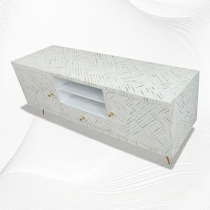 Meuble multimédia moderne de luxe en incrustation d'os avec pieds en laiton Meubles en bois au dernier design pour le salon ou la chambre à coucher à usage domestique - Product Image 1