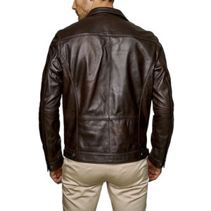 Chaqueta de cuero de moda 2025 para hombre, chaqueta de cuero con cremallera genuina, chaqueta informal de otoño e invierno para hombre con servicio OEM - Product Image 4