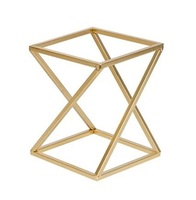 Modern design ijzeren metalen verstelbare multifunctionele voedselverhoger met gouden afwerking voor thuis, hotel, restaurant en keuken gebruik.