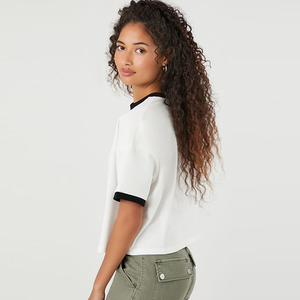 Camisetas de mujer informales transpirables personalizadas holgadas de talla grande ajustadas regulares de Venta caliente lisas a la moda nuevo OEM - Product Image 4