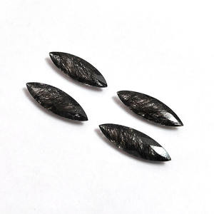 Tablero de damas de cuarzo de rutilo negro, marquesina facetada de 25x8mm, 6,71 CT - Product Image 3