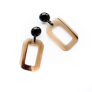 Pendientes ligeros de cuerno de búfalo y buey con patrones únicos 100% pendientes colgantes de cuerno de buey y búfalo naturales cuerno - Product Image 5