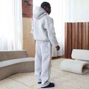 Custom 100% Cotton Blank Heavyweight Baggy Fleece Tracksuit for Men Hoodie and Sweatpants <b>Jogger</b> Sets Sweatsuits Manufacturer - Product Image 2