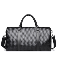 Sac de voyage en cuir pour hommes modèle double business noir personnalisé nouvelle mode
