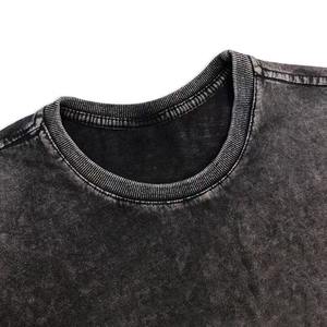 OEM de alta calidad lavado ácido hombres camiseta de gran tamaño ropa de calle Lisa 100% algodón Jersey en blanco liso al por mayor diseño transpirable - Product Image 6