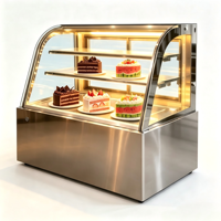 Vitrine de boulangerie en verre, comptoir de présentation de pâtisserie à 3 niveaux, comptoir de présentation de gâteaux en acier inoxydable 201