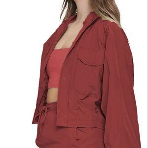 Ensemble deux pièces pour femme 2025 : Survêtement de streetwear saisonnier à séchage rapide, comprenant un crop top de jogging et une veste coupe-vent en polyester épais - Product Image 4