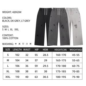 Baggy Acid Wash Distressed Side Button Jogger Sweatpants Flared Mid <b>Elastic</b> <b>Waist</b> Fleece Street Style Stacked Pattern Wide - Product Image 6