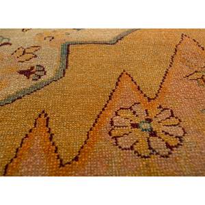 Tapis en laine noués à la main Aalam Gold Pae-5344 9x12 rectangulaire à motif médaillon pour la décoration du salon et de la chambre - Product Image 3