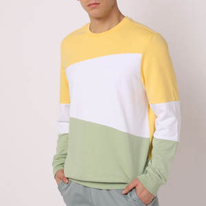 Sweat-shirts en molleton 100% coton pour hommes, taille plus, coupe régulière, bas flexible, couleurs contrastées, col rond, personnalisables - Product Image 1