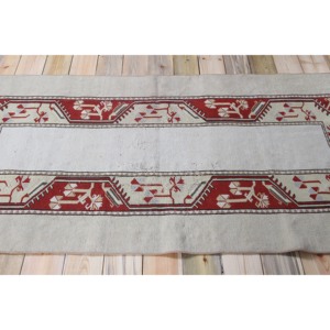Alfombra Turca Decorativa de 3.5x6 pies, Alfombra Vintage Geométrica Beige - Product Image 3