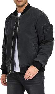 Blouson bomber vintage pour homme, écologique, lavé, chaud, décontracté, léger, rembourré, coupe-vent, pour l'automne et l'hiver - Product Image 4