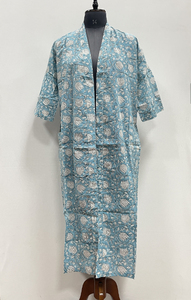 Kimono Bohemio de Verano Estampado a Mano, Ropa de Estar 100% Algodón Suave, Tendencia en Ropa para el Hogar, Regalo de Navidad - Product Image 2