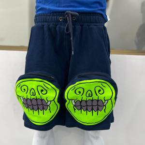 กางเกงขาสั้นลำลองผู้ชายผ้าคอตตอนเอวสูงใส่ในฤดูร้อนผ้าคอตตอนผ้าปักลาย100% กระเป๋าใบใหญ่ - Product Image 1