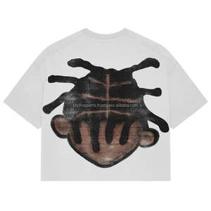 T-shirt Boxy surdimensionné pour hommes respirant 100% coton Streetwear d'été à col rond avec impression numérique de logo vierge vente en gros - Product Image 4