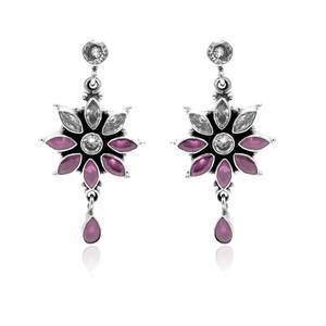 Pendientes de gota delicados de Plata de Ley 925, rubí Natural CZ, tachuelas DE BODA perfectas para su regalo de aniversario, elegante a la moda - Product Image 1