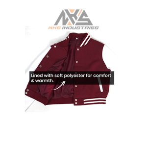 Veste universitaire en laine de haute qualité personnalisée pour hommes | Broderie chenille et manches en cuir | Vente chaude du fabricant OEM - Product Image 5