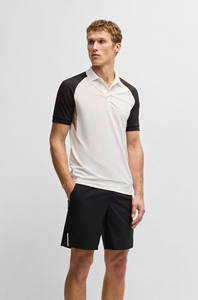 Nuevos polos de moda con bloques de color Active Paddy con inserciones de malla, polos de tenis transpirables de algodón y poliéster para hombres - Product Image 3