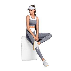 Última moda Color sólido Fitness Mujeres Yoga Set Ladies Gym Active Wear Cintura alta Yoga Sport Sets para adultos - Product Image 3