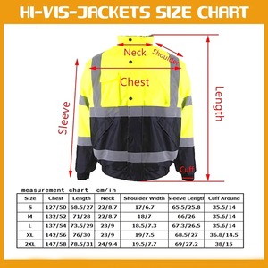 Veste de sécurité réfléchissante haute visibilité 100 % polyester de haute qualité, vêtements de travail personnalisés, col montant, toile haute visibilité clignotante - Product Image 6