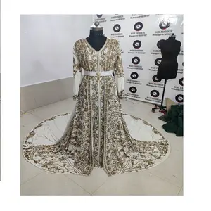 designer wedding bridal caftan 2022 latest wedding caftan white in color heavy beaded moroccan caftan customize size available