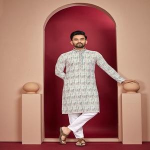 Vêtements ethniques à la mode les plus élégants et les plus tendances Meilleur pyjama Kurta en rayonne lourde avec Lucknowi lourd et impression numérique à vendre - Product Image 1
