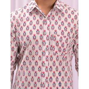 Men's Casual Cotton Printed Full Sleeves <b>Shirt</b> 100% Cotton Stand Collar Floral <b>Patchwork</b> Pattern ODM Poplin Oxford Options - Product Image 2
