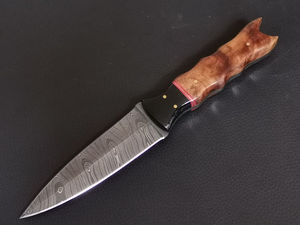Nouveau couteau de chasse en acier damas fait à la main de qualité supérieure personnalisable avec poignée en bois confortable prise en charge OEM - Product Image 2