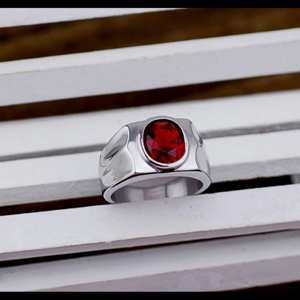 โกเมนธรรมชาติรูปไข่ 925 เงินสเตอร์ลิงผู้ชายแหวน BEZEL การตั้งค่าผู้ชายงานแต่งงานและปาร์ตี้ GIF แหวนสําหรับเขา - Product Image 2