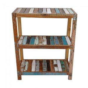 Modern Industrial Style Extendable Bookcase Vintage Wood Finish Multiple Spacious <b>Shelves</b> OEM Customizable Cabinet Design School - Product Image 4