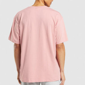 T-shirt uni 250 g/m² en coton pur pour hommes street wear oversize avec logo personnalisé pour hommes grande taille - Product Image 5