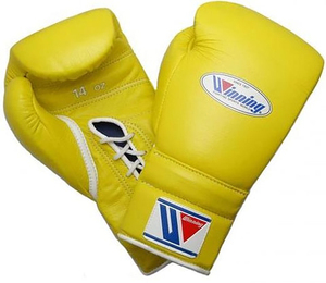 Gants de boxe Winning en cuir à lacets, conception OEM, haute qualité, logo personnalisé, pour compétition, prix de gros - Product Image 1