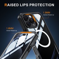 Étui de protection antichoc double face avec charge magnétique sans fil, design blindé en TPU+PC, verre trempé 9H de qualité supérieure, couverture intégrale à 360°